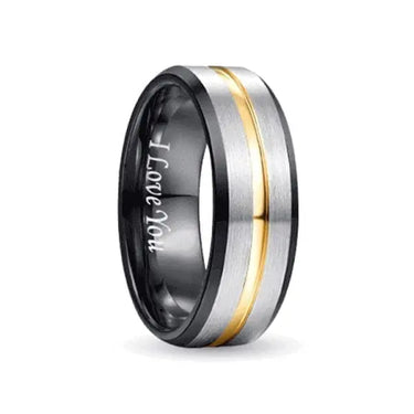 Orbit Rings Tungsten Carbide 6 Silver Stream Gold